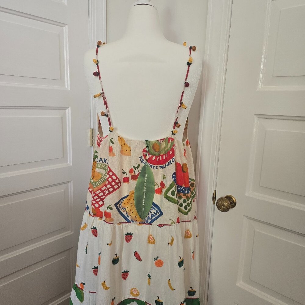 NWT Farm Rio Mixed Picnic Vibrant & Sexy Low Cut Summer Maxi Dress Size L - Picture 8 of 16